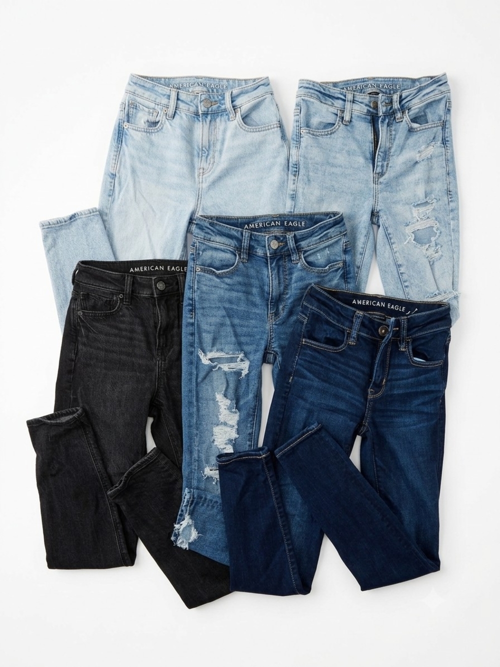 American Eagle High Waisted Skinny Jeans 5 Pairs
